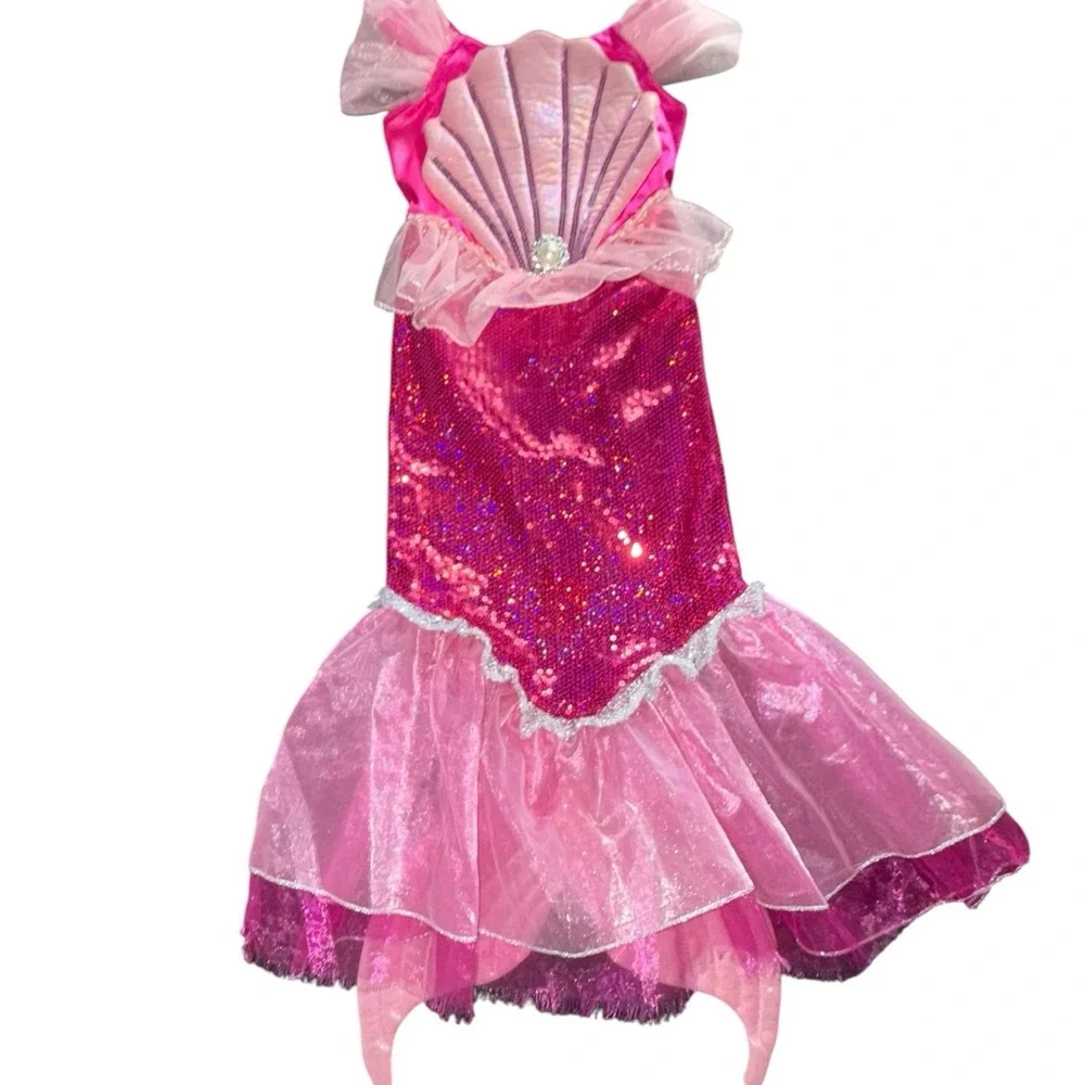Gillian's Closet Pink Mermaid‎ Costume Dress Girls Size 6X Sequi